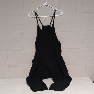 Stretchy Loose Fit Stylish Black Jumpsuit Size Small